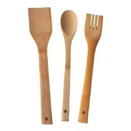 Imagem de Jogo de Utensílios de Bamboo  3 Peças Naturais