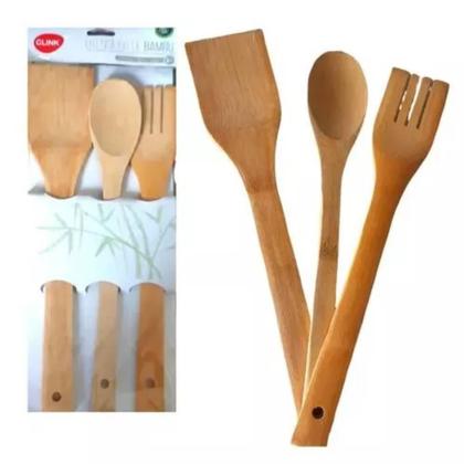 Imagem de Jogo de Utensílios de Bamboo  3 Peças Naturais