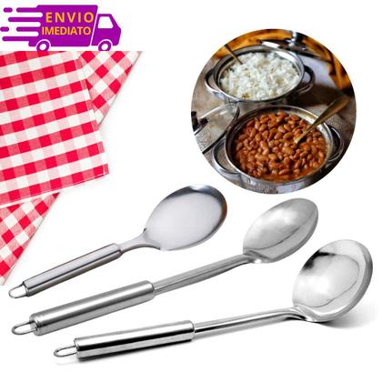 Imagem de Jogo de Utensílios de Cozinha Completo 100% Inox Faqueiro Talheres para Servir