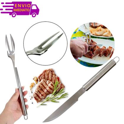 Imagem de Jogo de Utensílios de Cozinha Completo 100% Inox Faqueiro Talheres para Servir