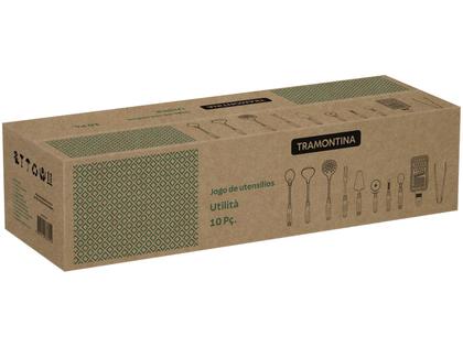 Imagem de Jogo de Utensílios Tramontina Aço Inox Utilità 10 Pç Preto