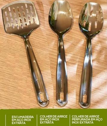 Imagem de Jogo De Utensílios Tramontina Extrata Em Aço Inox 3 Peças