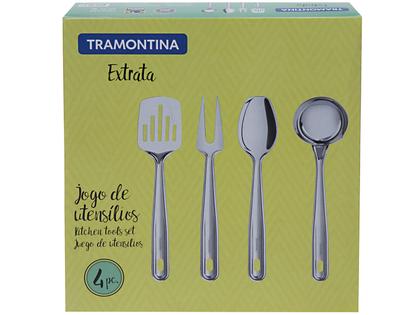 Jogo de Utensílios Tramontina Inox 4 Peças - Extrata 66815/710