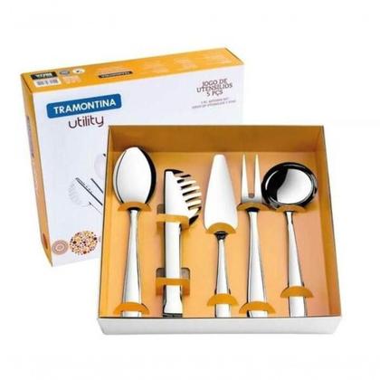 Imagem de Jogo De Utensílios Tramontina Utility Em Aço Inox 5 Peças