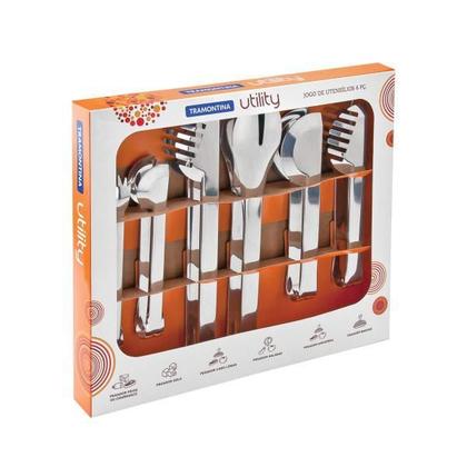 Imagem de Jogo de Utensílios Tramontina Utility em Aço Inox 6 Peças