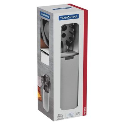 Imagem de Jogo De Utensílios Tramontina Verano ônix Com Suporte 6 Peças Tramontina