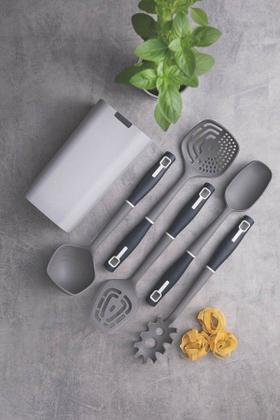 Imagem de Jogo de Utensílios Tramontina Verano Ônix com Suporte 6 Peças