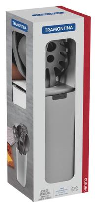 Imagem de Jogo de Utensílios Tramontina Verano Ônix com Suporte 6 Peças