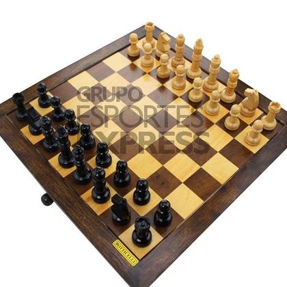 Imagem de Jogo de Xadrez Completo - Tabuleiro com Gavetas - Cód. 104