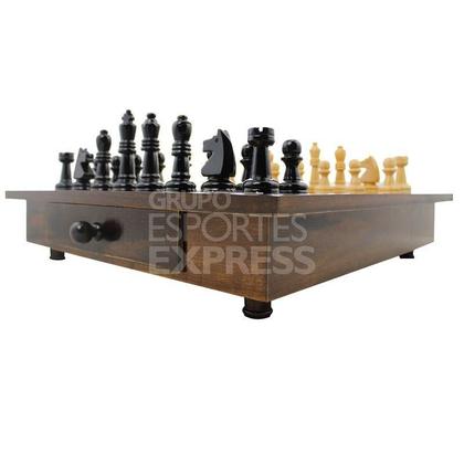 Imagem de Jogo de Xadrez Completo - Tabuleiro com Gavetas - Cód. 104