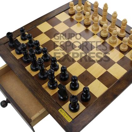 Imagem de Jogo de Xadrez Completo - Tabuleiro com Gavetas - Cód. 104