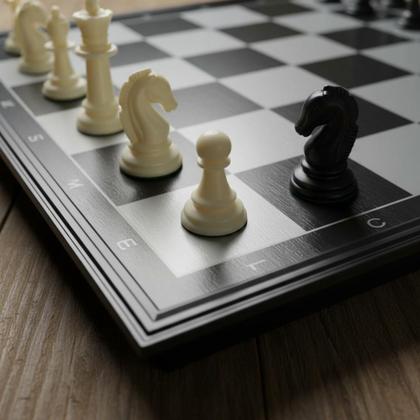 Imagem de Jogo De Xadrez Dobrável Magnético Luxo Portátil Grande