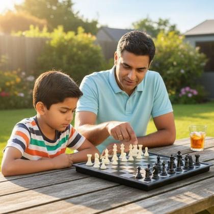 Imagem de Jogo De Xadrez Dobrável Magnético Luxo Portátil Grande