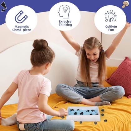 Imagem de Jogo de xadrez magnético, jogo de xadrez magnético com pedras, jogo de xadrez magnético, jogo magnético com corda, jogo de xadrez magnético para adultos e crianças, conjunto de jogos de tabuleiro para famílias