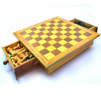 Imagem de Jogo de Xadrez Oficial Completo Tabuleiro Peças Relógio