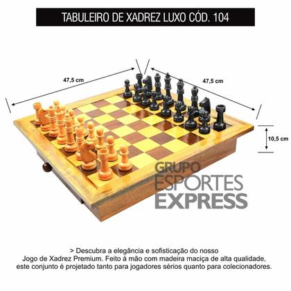 Imagem de Jogo de Xadrez Oficial Completo Tabuleiro Peças Relógio
