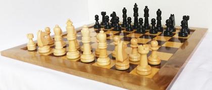 Imagem de Jogo de xadrez oficial tabuleiro marchetado - rei 10 cm