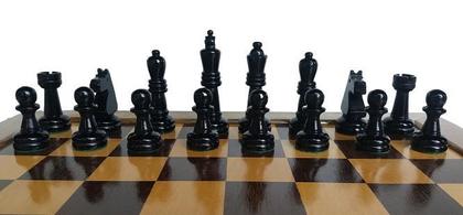 Imagem de Jogo de xadrez oficial tabuleiro marchetado - rei 10 cm