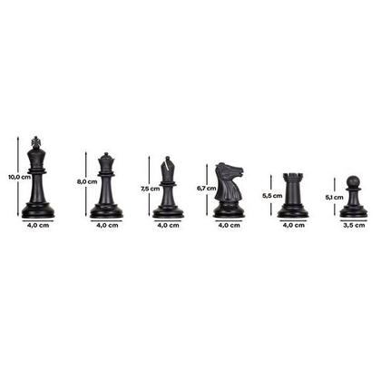 Imagem de Jogo de Xadrez Profissional Jaehrig Tabuleiro Dobrável Peças Chumbadas Competição