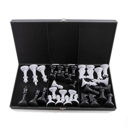 Imagem de Jogo de Xadrez Profissional Jaehrig Tabuleiro Dobrável Peças Chumbadas Competição