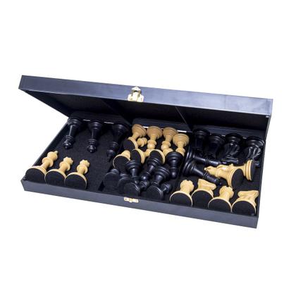 Imagem de Jogo de Xadrez Profissional Tabuleiro com Estojo Dobrável e Peças Oficiais