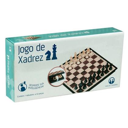 Jogo De Xadrez Tabuleiro Dobrável Portátil Compacto 20x20Cm - NS Imagem de Jogo De Xadrez Tabuleiro Dobrável Portátil Compacto 20x20Cm