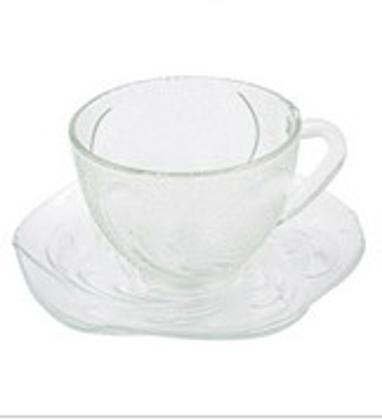 Imagem de Jogo de xicara de vidro c/pires splash c/12 peças 200ml