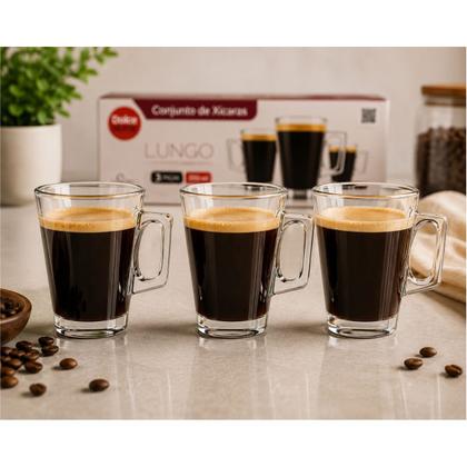 Imagem de Jogo de Xicaras Cefé Cappuccino 6 Peças 130ml Vidro Saão