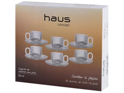 Imagem de Jogo de Xícaras de Café 95ml Haus Concept Canelado 6 Peças