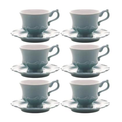 Imagem de Jogo de Xicaras de CAFE PORCELANA 6 pçs PIRES MENTA 90ml - Wolff