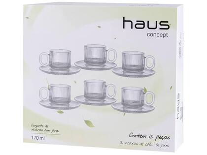 Imagem de Jogo de Xícaras de Chá 170ml Haus Concept Canelado 6 Peças