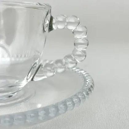 Imagem de Jogo de xícaras de chá de vidro com pires 180ml 12 peças