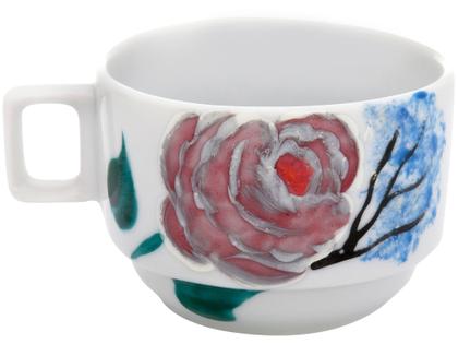 Imagem de Jogo de Xícaras de Chá e Café Porcelana 190ml M.A.S. Decorado 6 Peças