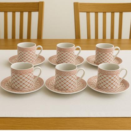 Imagem de Jogo De Xícaras De Porcelana Com Pires Para Café Mesa Posta