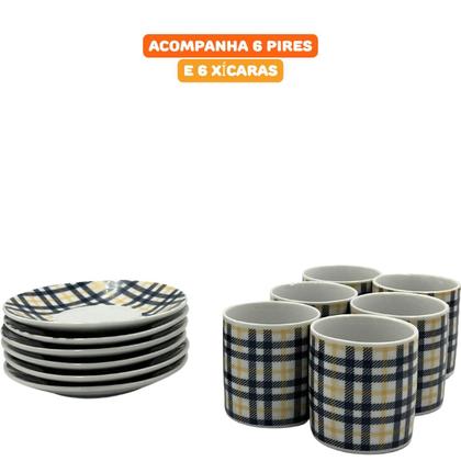 Imagem de Jogo De Xícaras De Porcelana Com Pires Para Café Mesa Posta