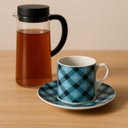 Imagem de Jogo De Xícaras De Porcelana Com Pires Para Café Mesa Posta