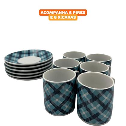 Imagem de Jogo De Xícaras De Porcelana Com Pires Para Café Mesa Posta