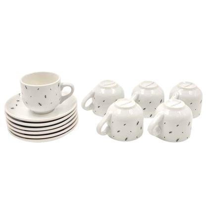 Imagem de Jogo de xícaras e pires café Formiguinha branca 90ml 6 peças