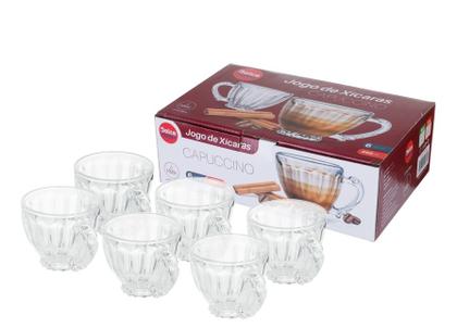 Imagem de Jogo de Xícaras para Capuccino em Vidro com 6 Peças 200ml - Dolce home