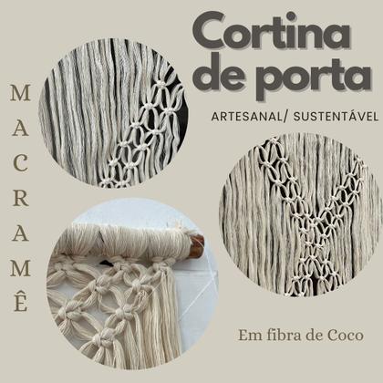 Imagem de Jogo Decoração Artesanal Para Jardim e Varanda Cortina 2m e Prateleira 95cm em Macramê