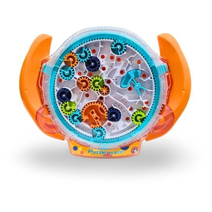 Imagem de Jogo Desafio IQ Labirinto de Engrenagens Novo Genio Nettoy Laranja Brinquedo Educativo e Recreativo