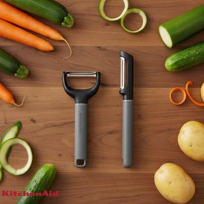 Imagem de Jogo Descascador Y-Peeler e Euro Legumes Cinza KitchenAid