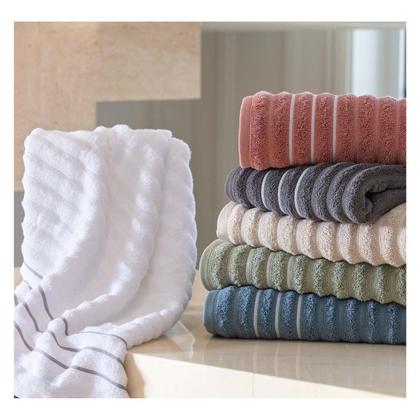 Imagem de Jogo deToalhas de Banho 4 peças Leve Macia Ondulada Jacquard Wave Corttex