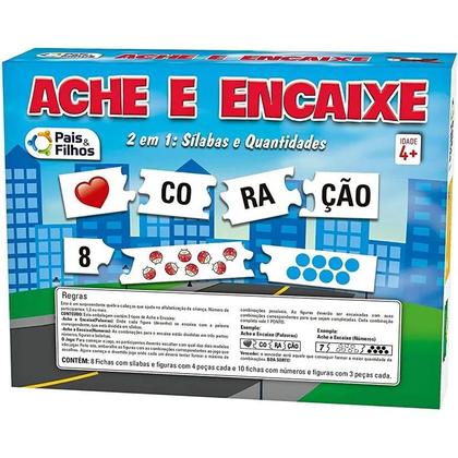 Imagem de Jogo Didático Ache e Encaixe 2 em 1 Silabas e Quantidades