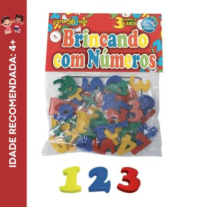 Imagem de Jogo Didático Brincando com Números 56 Peças Pais e Filhos - 4743-1