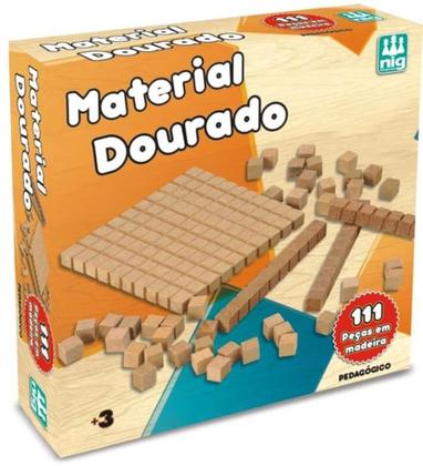 Imagem de Jogo Didático Material Dourado em Madeira com 111 Peças - NIG BRINQUEDOS