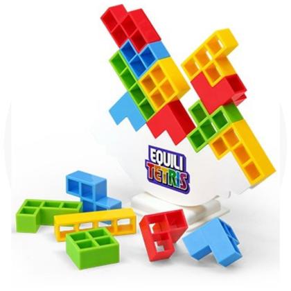 Imagem de Jogo Divertido Equili Tetris com Cartas e Blocos Montar 4 Jogadores