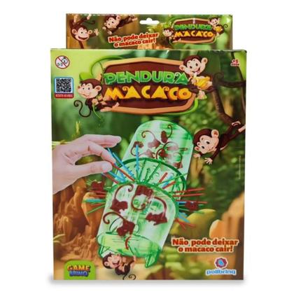 Imagem de Jogo Divertido Pendura Macaco Com Varetas Infantil Polibrinq