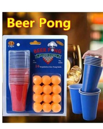 Imagem de Jogo do Copo c/ Bolinhas de Ping Pong 12 Copos e 12 Bolinhas