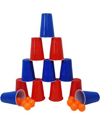 Imagem de Jogo do Copo c/ Bolinhas de Ping Pong 12 Copos e 12 Bolinhas